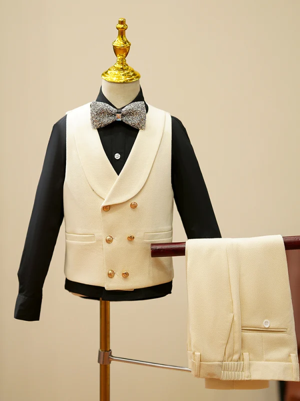 Fashion Beige Prom 4-piece Boys Wedding Suits 2023