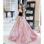 Charmant Noire Faux Diamant Paillettes Robe De Bal 2022 Robe Boule Bustier Sans Manches Dos Nu Fendue devant Train De Balayage Robe De Ceremonie