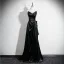Sexy Black Evening Dresses 2025 A-Line / Princess Strapless Sleeveless Backless Floor-Length / Long Formal Dresses