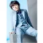 Bleu Ciel 5 pièces Manches Longues Costume Garçon Mariage 2022 Manteau Pantalon Chemise Cravate Gilet Costumes De Mariage pour garçons