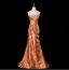 Sexy Gold Printing Evening Dresses 2025 Trumpet / Mermaid Strapless Sleeveless Backless Sweep Train Formal Dresses