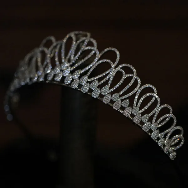 Charming Silver Rhinestone Wedding Tiara 2022 Zircon Bridal Hair Accessories