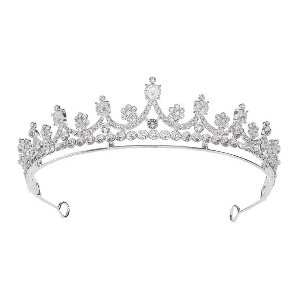 Fine Sølv Rhinestone Bryllup Tiara 2022 Zirkon Legering Tiara Har Tilbehor