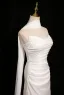 Modest / Simple Amazing / Unique White Wedding Dresses 2024 Trumpet / Mermaid Strapless Sleeveless Backless Sweep Train Wedding