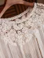 Vintage / Retro White Handmade  Pearl Lace Flower Tassel shawl 2025 Scoop Neck