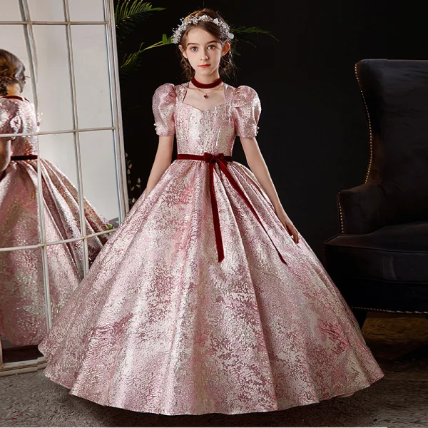 glitter smock dress ASHLEYlauren 11233 V Neck Beaded Tulle Ball Gown main image 1