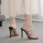 Charming Black Summer Evening Party Rhinestone Womens Sandals 2022 11 cm Stiletto Heels Open / Peep Toe Sandals High Heels