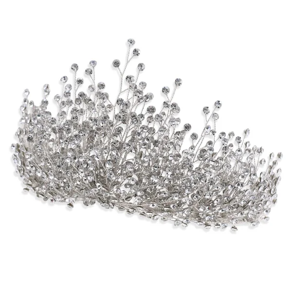 Uroczy Srebrny Rhinestone Ozdoby Do Włosów Ślubne Tiara Stop 2023
