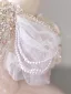 Charming Blushing Pink Beading Rhinestone Pearl Sequins Lace Flower Wedding Dresses 2024 Ball Gown Off-The-Shoulder Short Sleeve Backless Royal Train Wedding