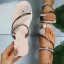 Fashion Gold Summer Beach Rhinestone Womens Sandals 2022 Open / Peep Toe Flat Sandals