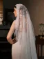 Vintage / Retro White Lace Flower Sweep Train 2.5 m Wedding Veils 2026 Tulle