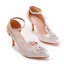Élégant Blanche En Dentelle Fleur Faux Diamant Chaussure De Mariée 2023 8 cm Talons Aiguilles À Bout Pointu Mariage Talons Hauts