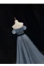 Chic / Beautiful Ocean Blue Glitter Bow Sash Prom Dresses 2025 A-Line / Princess Strapless Sleeveless Backless Floor-Length / Long Prom Formal Dresses