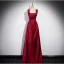 Chic / Beautiful Burgundy Prom Dresses 2024 A-Line / Princess Strapless Sleeveless Backless Floor-Length / Long Prom Formal Dresses