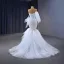 High End Charmant Weiß Perlenstickerei Pailletten Plissee Brautkleider / Hochzeitskleider 2023 Ballkleid Spaghettiträger Ärmellos Rückenfreies Hof-Schleppe Hochzeit