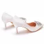 Mode Blanche Faux Diamant Soirée Escarpins 2023 7 cm Talons Aiguilles À Bout Pointu Escarpins Talons Hauts