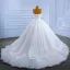 High-end White Pearl Wedding Dresses 2022 Ball Gown Strapless Sleeveless Backless Court Train Wedding
