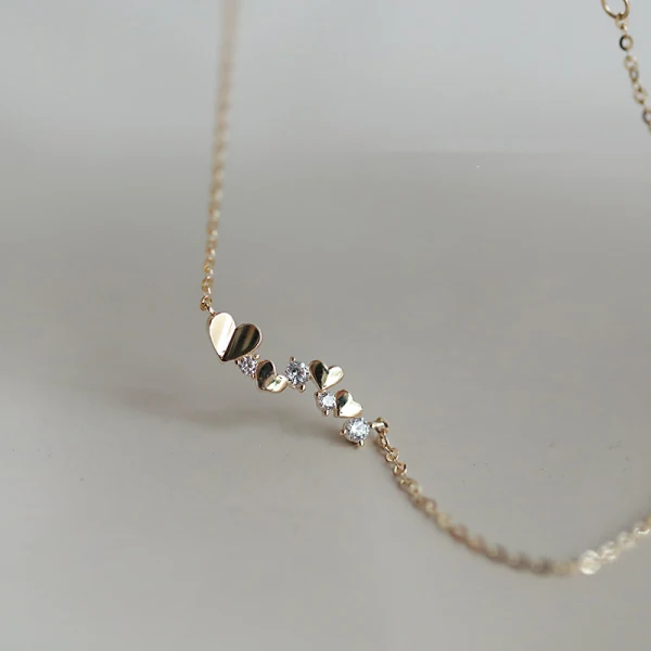 Lovely Gold Sterling Silver Heart-shaped Prom Necklaces Accessories 2023