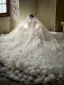 Luxury / Gorgeous Whimsical White Handmade  Flower Wedding Veils 2026 Tulle