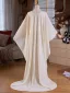 Vintage / Retro Ivory Scoop Neck Long Sleeve Prom shawl 2025