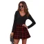 Vintage / Retro Black Pleated Plaid Skirts 2021 Summer Women Short Bottoms Street Wear