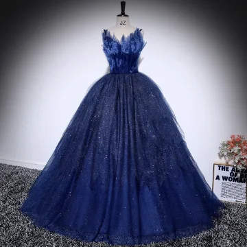 Vintage Retro Sequins Navy Blue Prom Dresses 2025 Ball Gown Spaghetti Straps Sleeveless Backless Floor Length Long Formal Dresses