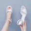 Modest / Simple White Rhinestone Pearl Ankle Strap Tassel Wedding Shoes 2026 8 cm Stiletto Heels Open / Peep Toe Wedding Sandals High Heels