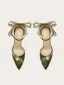 Chic / Beautiful Clover Green Appliques Bow Ankle Strap Prom Womens Sandals 2025 Leather 10 cm Stiletto Heels Pointed Toe Womens Shoes