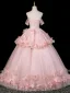 Flower Fairy Blushing Pink Appliques Beading Prom Dresses 2026 Ball Gown Off-The-Shoulder Sleeveless Backless Floor-Length / Long Formal Dresses