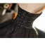 Elegant Black Printing Prom Dresses 2025 Ball Gown Strapless Sleeveless Backless Floor-Length / Long Prom Formal Dresses