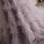 Charmant Lavendel Fallende Rüsche Abendkleider 2023 Ballkleid Bandeau Ärmellos Rückenfreies Sweep / Pinsel Zug Abend Festliche Kleider