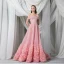 High End Rosa Abendkleider 2022 A Linie Off Shoulder Handgefertigt Perlenstickerei Strass Pailletten Ärmellos Rückenfreies Rüschen Sweep / Pinsel Zug Abend Festliche Kleider