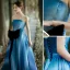 Chic / Belle Océan Bleu Noeud Ceinture Robe De Bal 2022 Princesse Bustier Sans Manches Dos Nu Longue Robe De Ceremonie