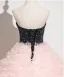 Schöne Rosa Perlenstickerei Durchbohrt Ballkleider 2025 Ballkleid Bandeau Ärmellos Rückenfreies Lange Ball Festliche Kleider