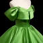 Elegant Green Prom Dresses Ball Gown 2025 Off-The-Shoulder Short Sleeve Backless Floor-Length / Long Formal Dresses