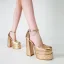 Fashion Dark Green Cocktail Party Womens Sandals 2022 Ankle Strap 10 cm Thick Heels Square Toe Sandals High Heels