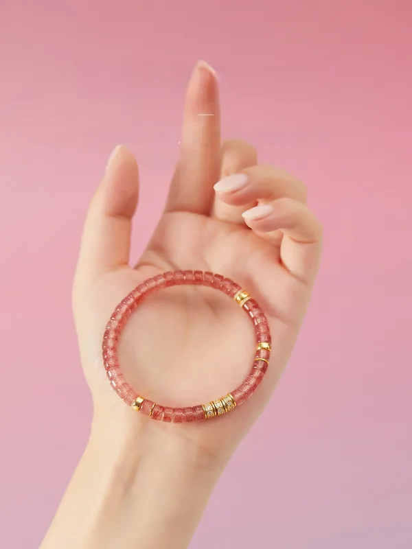 Lovely Red Handmade  Natural Crystal Bracelet Accessories 2025