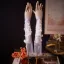 Elegant White Lace Flower Sequins Appliques Pearl Wedding Bridal Gloves Tulle 2026