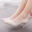 Elegante Weiß Pailletten Spitze Blumen Hochzeit Pumps 2023 7 cm Stilettos Spitzschuh Pumps Hochhackige