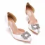 Elegant White Rhinestone Prom Womens Sandals 2023 7 cm Stiletto Heels Pointed Toe Womens Shoes High Heels