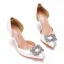 Chic / Beautiful White Rhinestone Evening Party Womens Shoes 2025 7 cm Stiletto Heels Pointed Toe High Heels