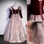 Elegant Sequins Burgundy Velour Prom Dresses 2023 Ball Gown Square Neckline 3/4 Sleeve Bow Backless Floor-Length / Long Prom Formal Dresses