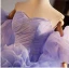 Fashion Lavender Ruffle Prom Dresses 2024 Ball Gown Strapless Puffy Short Sleeve Backless Sweep Train Prom Formal Dresses