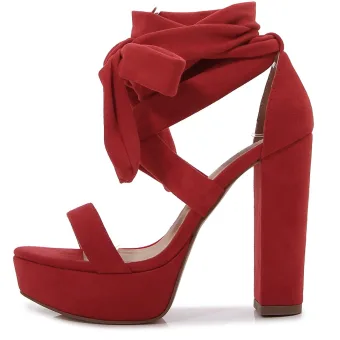 Fashion Burgundy Cocktail Party Womens Sandals 2022 Ankle Strap 12 Cm Thick Heels Open Peep Toe Sandals High Heels