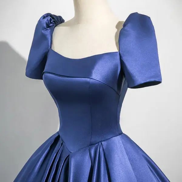 blue silk corset dress Navy Blue Chenille Corset Dress main image 1