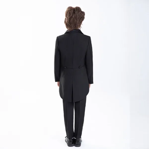 Noire Manches Longues Mariage Costume Garçon Mariage 2025 Manteau Bijoux De Corps Pantalon Chemise Cravate Gilet