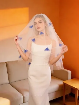 Modest Simple White Handmade Appliques Wedding Veils 2026 0 5 M Tulle