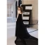 Sexy Noire Chiffon Robe De Soirée 2022 Princesse Bretelles Spaghetti Sans Manches Dos Nu Soirée Tribunal Train Robe De Ceremonie