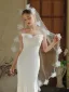 Élégant Blanche Appliques La Mariée Voile De Mariée 2025 Tulle