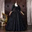 Vintage / Retro Medieval Black Halloween Printing Prom Dresses 2026 Ball Gown Square Neckline Bell sleeves Floor-Length / Long Formal Dresses